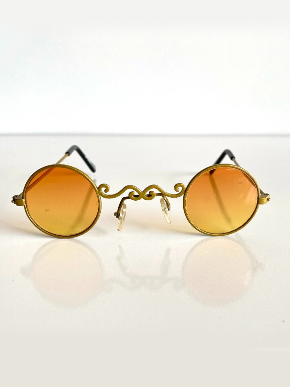 Dr Peepers Vintage Sunglasses Preppy Gothic Steampunk Gold Tone